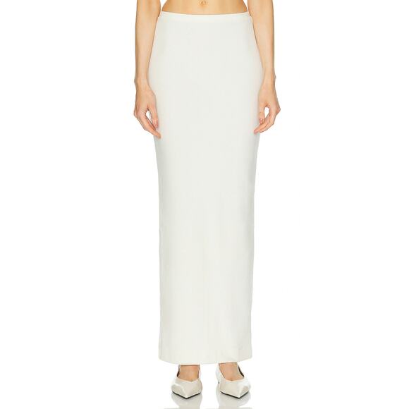 Eterne NWT Emma Butter Rib Cream Cotton Modal Maxi Skirt Size XS